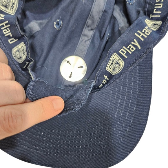 CMC Golf Hat Baseball Cap Adjustable Peace‎ Sign Navy Blue Cotton - Picture 2 of 11